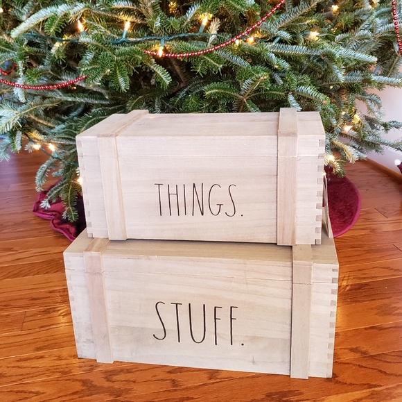 Rae Dunn Other - NEW Rae Dunn Gray Storage Crates THINGS and STUFF